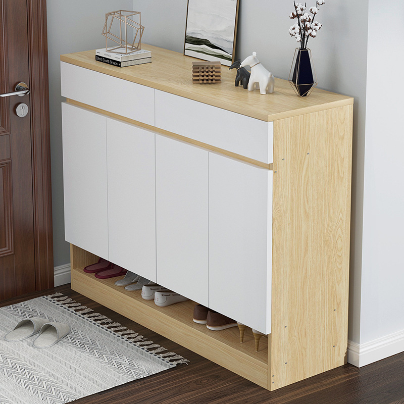 white modern wood 50 pairs shoe cabinet storage organizer home 3-Tier zapateras-de-madera-modern shoe racks