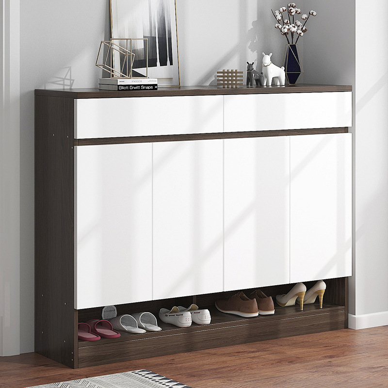 white modern wood 50 pairs shoe cabinet storage organizer home 3-Tier zapateras-de-madera-modern shoe racks