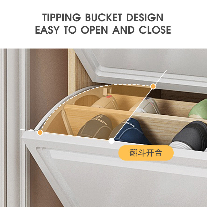 Space Saving Home Simple Shoe Shine Rack Mounted Multilayer Door Storage Shoe Shine Cabinet Furniture