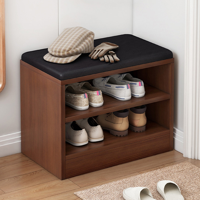 Wooden shoes change, stool storage shoe sundries, shoe shine cabinet and seat