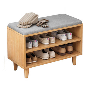 Wooden shoes change, stool storage shoe sundries, shoe shine cabinet and seat