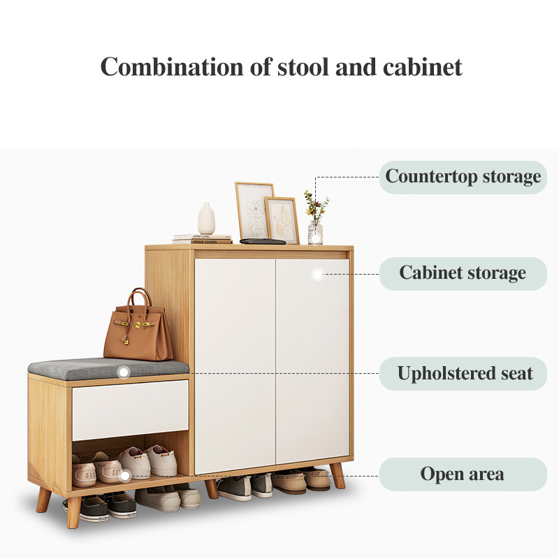 living room bedroom wooden shoe cabinet closed shoe rack simple shoe rack