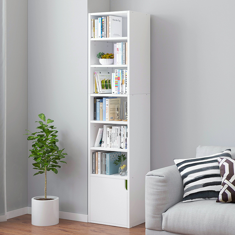 Modern Tier Bookshelf Four Cube Storage Racks and Units White Bookcase Wooden Display Shelf Unit