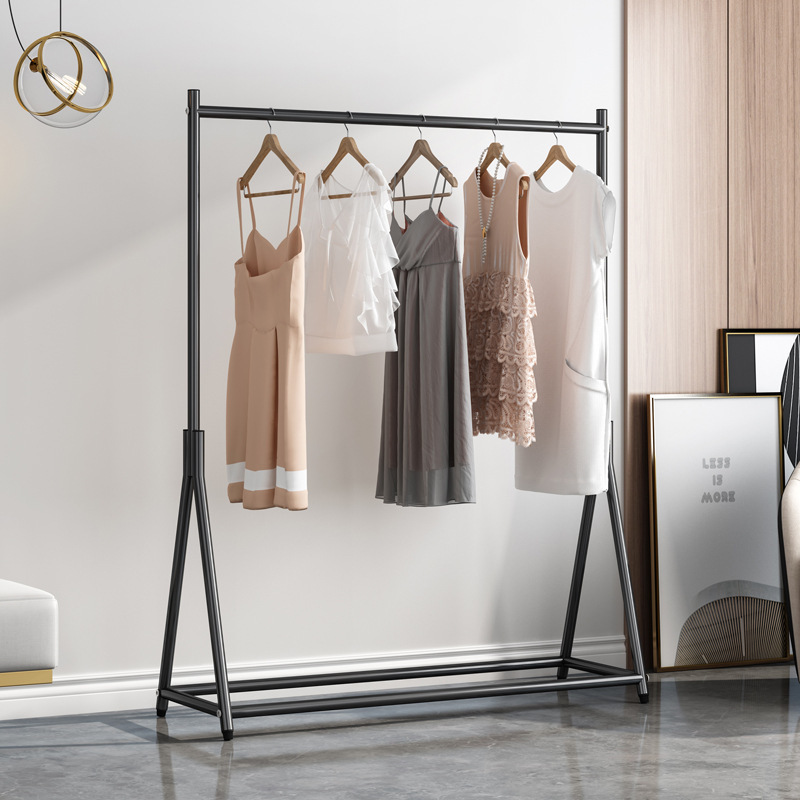 Clothes rack floor indoor drying rack balcony bedroom hanger household simple coat rack single pole type