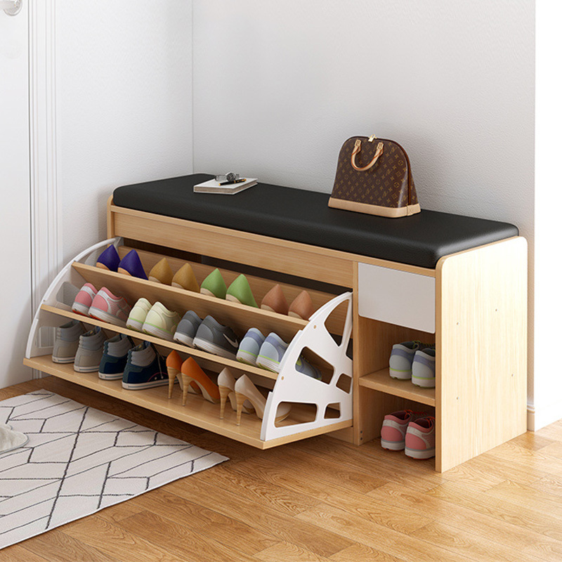 Shoe shelf household shoe changing stool indoor simple storage shoe cabinet and stool integrated