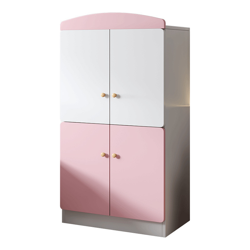 Children's wardrobe cute girl bedroom modern minimalist storage pink boys and girls wardrobe lockersv