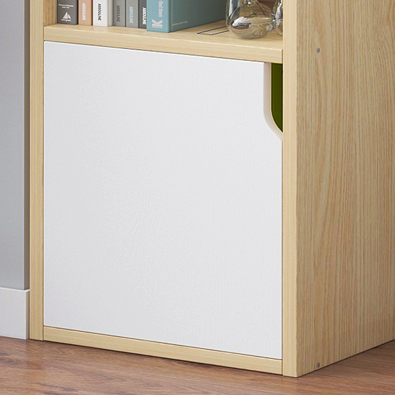 Modern Tier Bookshelf Four Cube Storage Racks and Units White Bookcase Wooden Display Shelf Unit