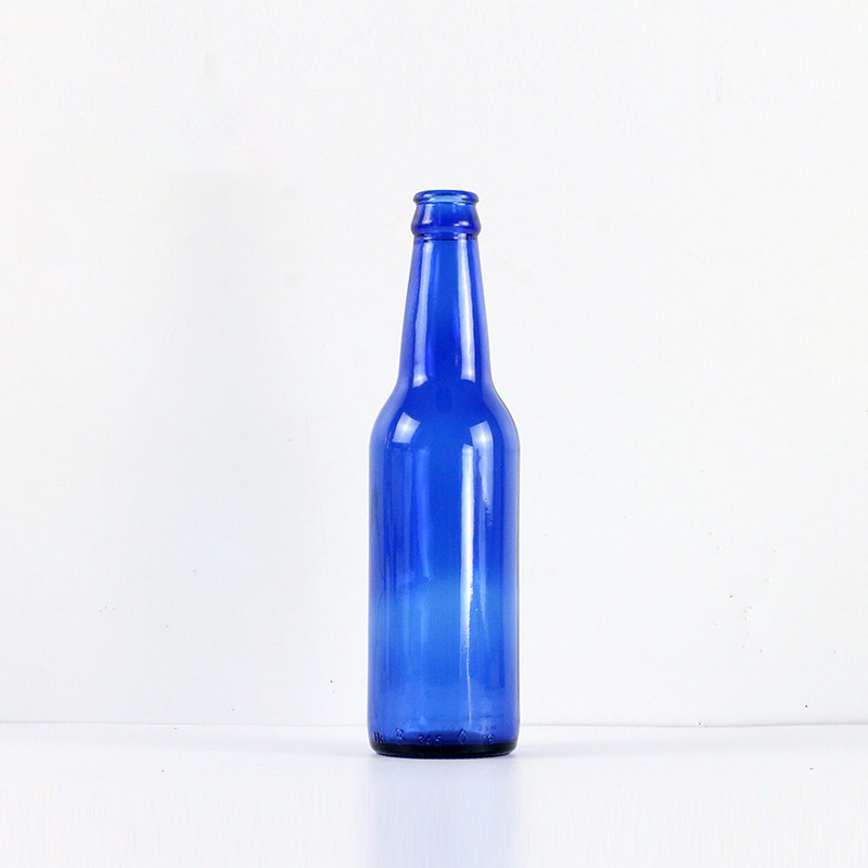 Glass Wine Bottle empty amber blue customized color print logo Glass Juice Bottles for soda water 330ml 500ml 700ml