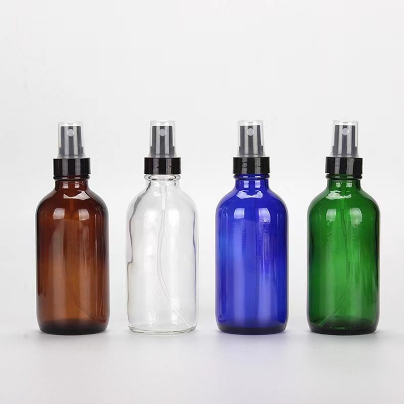 Custom Amber Brown Boston Bottle 250ml 500ml Frosted Skin Care Body Face Mist Glass Spray Bottle With Spray