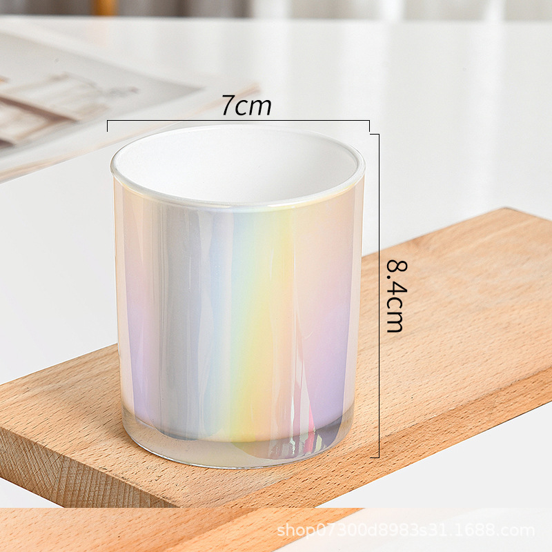 Unique Candle Vessels Silver plating golden Candle Jar With Lid glass bottle customized colorful Hurricane Candle Holder Glass