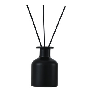 50ml 150ml 250ml Empty Luxury Round Black Perfume Aroma Oil Reed Glass Diffuser Bottle With Reed Diffuse