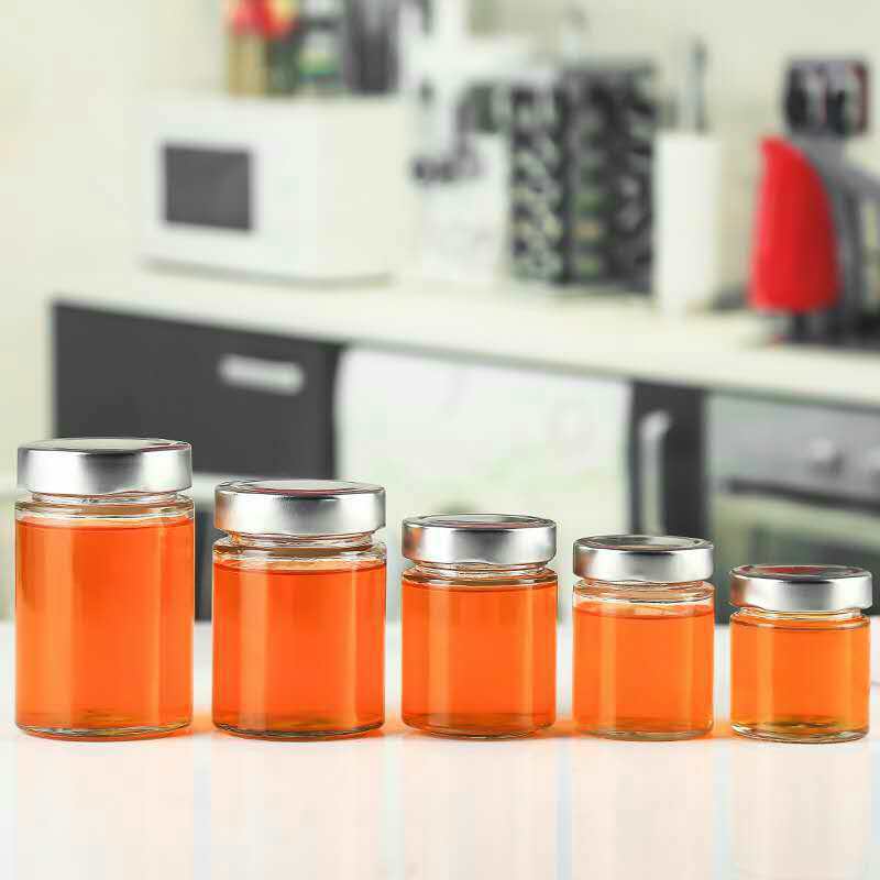 Food Grade Heat Resistant High Lid Round Jar Glass Bottle Chilli Oil Pickles 100ml 140ml 180ml 200ml 220ml 280ml Thick Jar