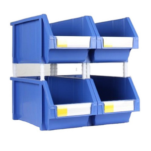 Plastic shelf bin stackable  bin divisible storage bins