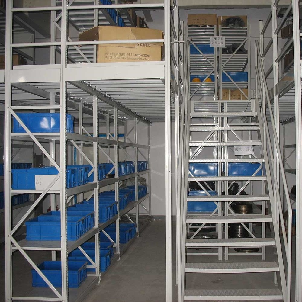 China industrial metal heavy duty warehouse rack supported steel mezzanine system warehouse storage racking shelf