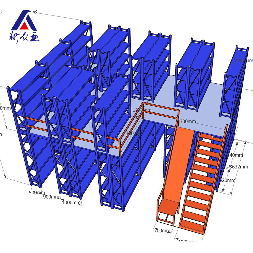 China industrial metal heavy duty warehouse rack supported steel mezzanine system warehouse storage racking shelf