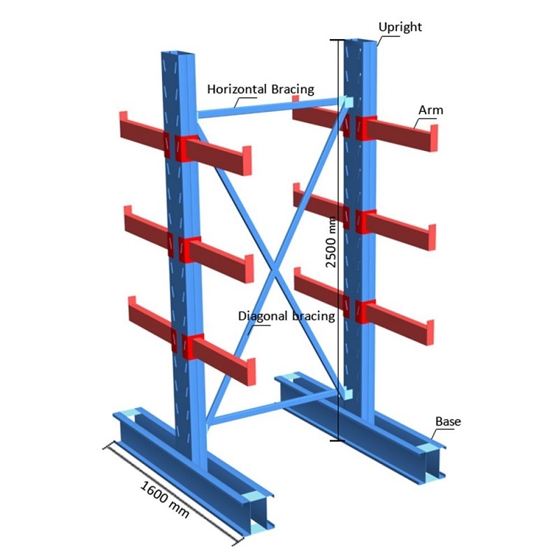 China Factory 3 Tiers Heavy Duty Stacking Timber Display Storage Holder Cantilever Rack