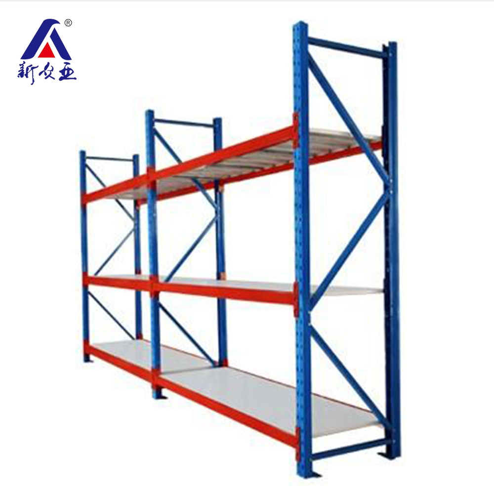 China supplier customized 4 levels warehouse storage long span metal shelving rack unit