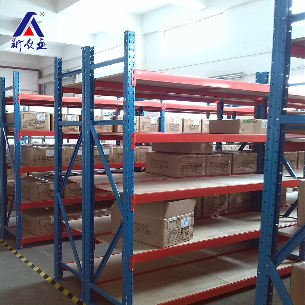 China supplier customized 4 levels warehouse storage long span metal shelving rack unit