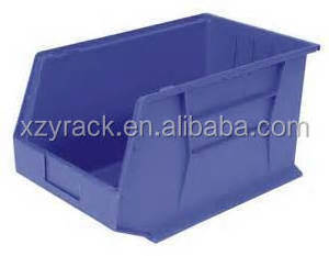 Plastic storage bin in warehouse