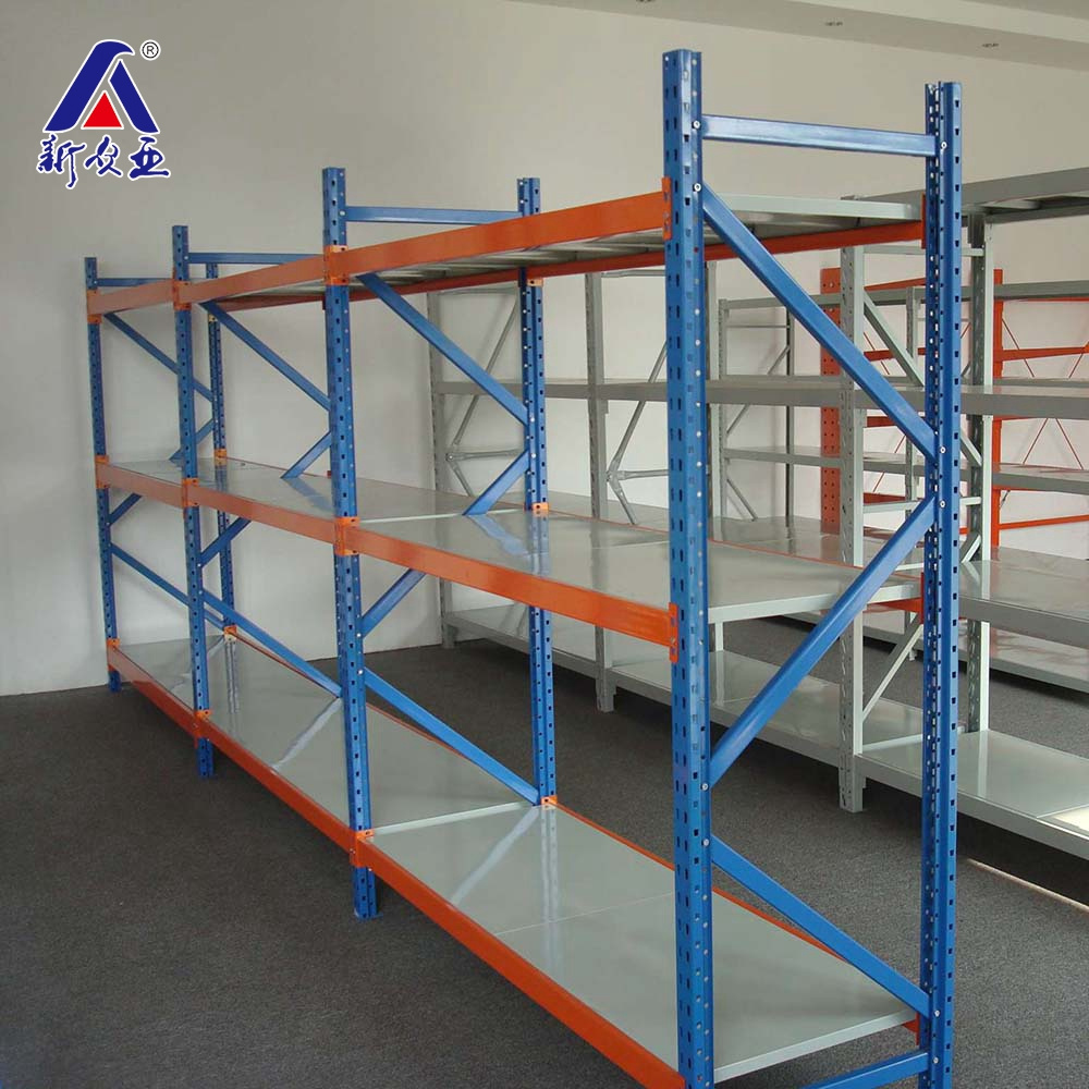 China supplier customized 4 levels warehouse storage long span metal shelving rack unit