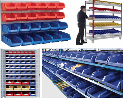 Stackable Plastic Storage Bin  suit for  Shelf Rack