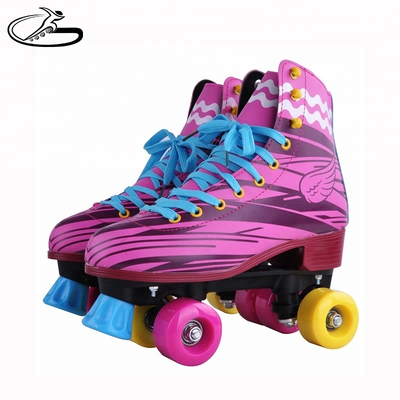 New design White color 4 wheels skate shoe patins quad soy luna