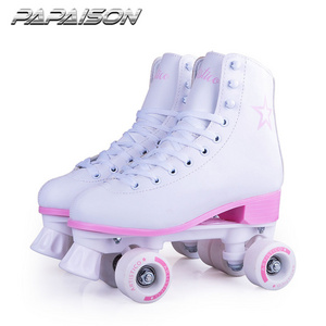 Genuine leather PVC PU wheels white color roller skates womens juegos de patines soy luna size 3 4 5 6 7 8 9