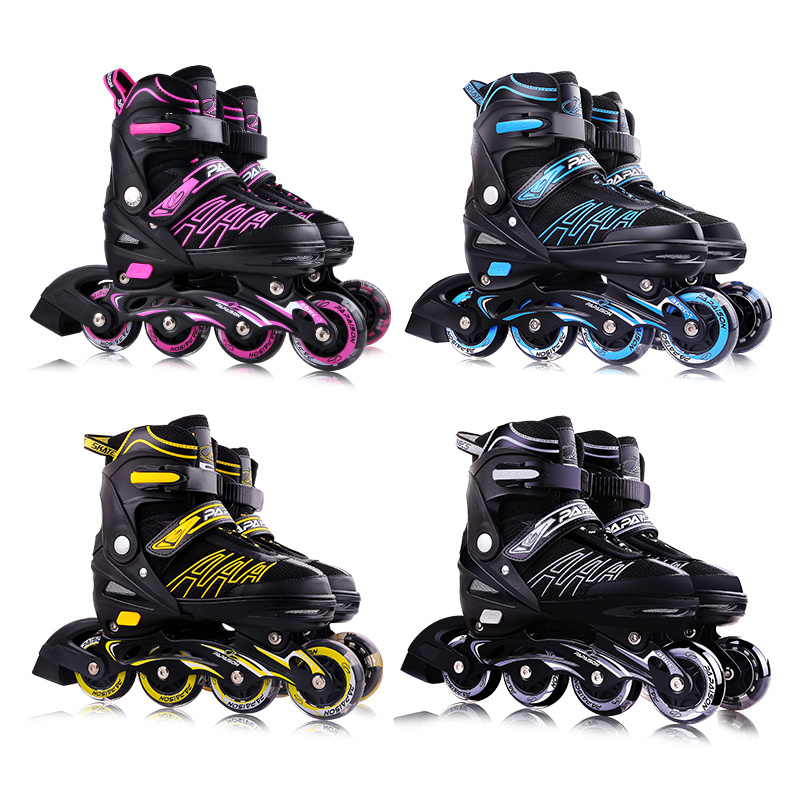 PAPAISON new fashion flashing wheels adjustable 4 size  inline  skates for men and women