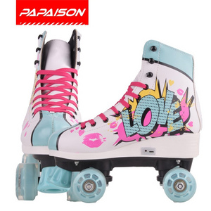 Customizable designed 4 wheels patine quad roller skates paten quad skate colorful  roller skate