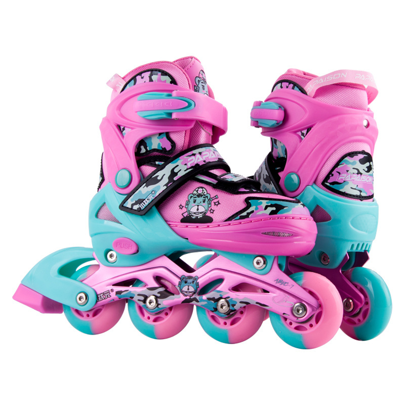 Inline skate outdoor child roller skates adults for Kids with camouflage style skating shoes in stock