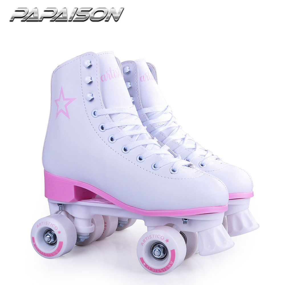 Genuine leather PVC PU wheels white color roller skates womens juegos de patines soy luna size 3 4 5 6 7 8 9