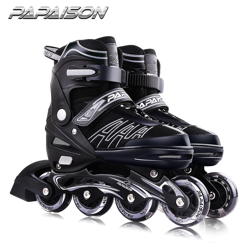 PAPAISON new fashion flashing wheels adjustable 4 size  inline  skates for men and women