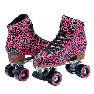 MICROFIBER LEATHER 4 WHEELS ROLLER SKATES FOR RENTAL