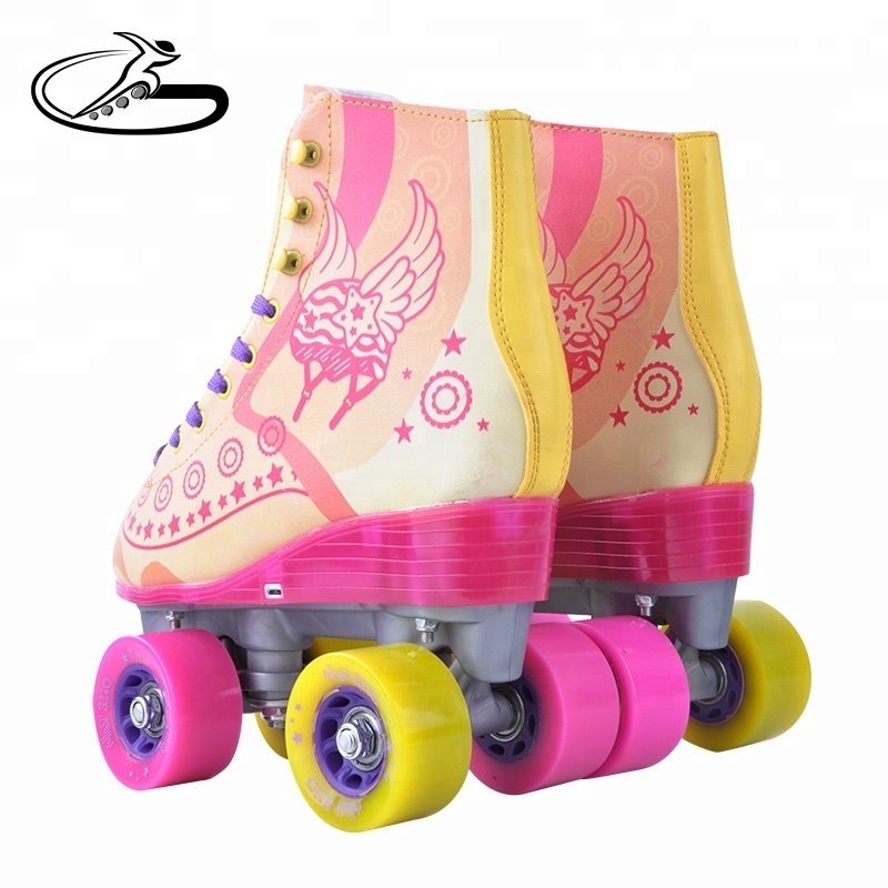 New design White color 4 wheels skate shoe patins quad soy luna