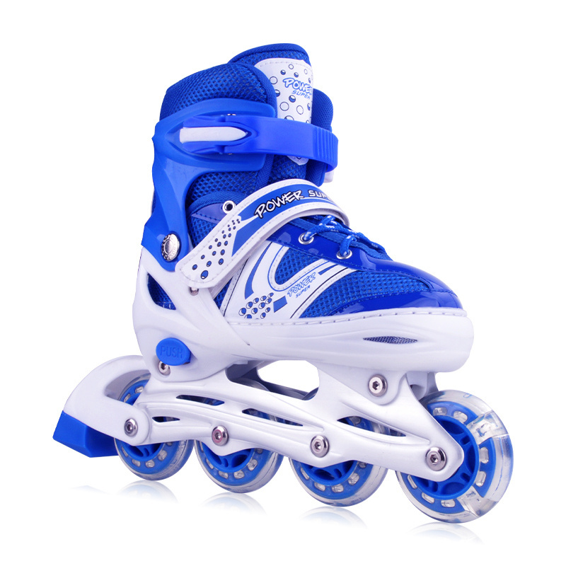 Hot sale kids adjustable size PVC light up  roller skate beginner inline skate for boys and girls