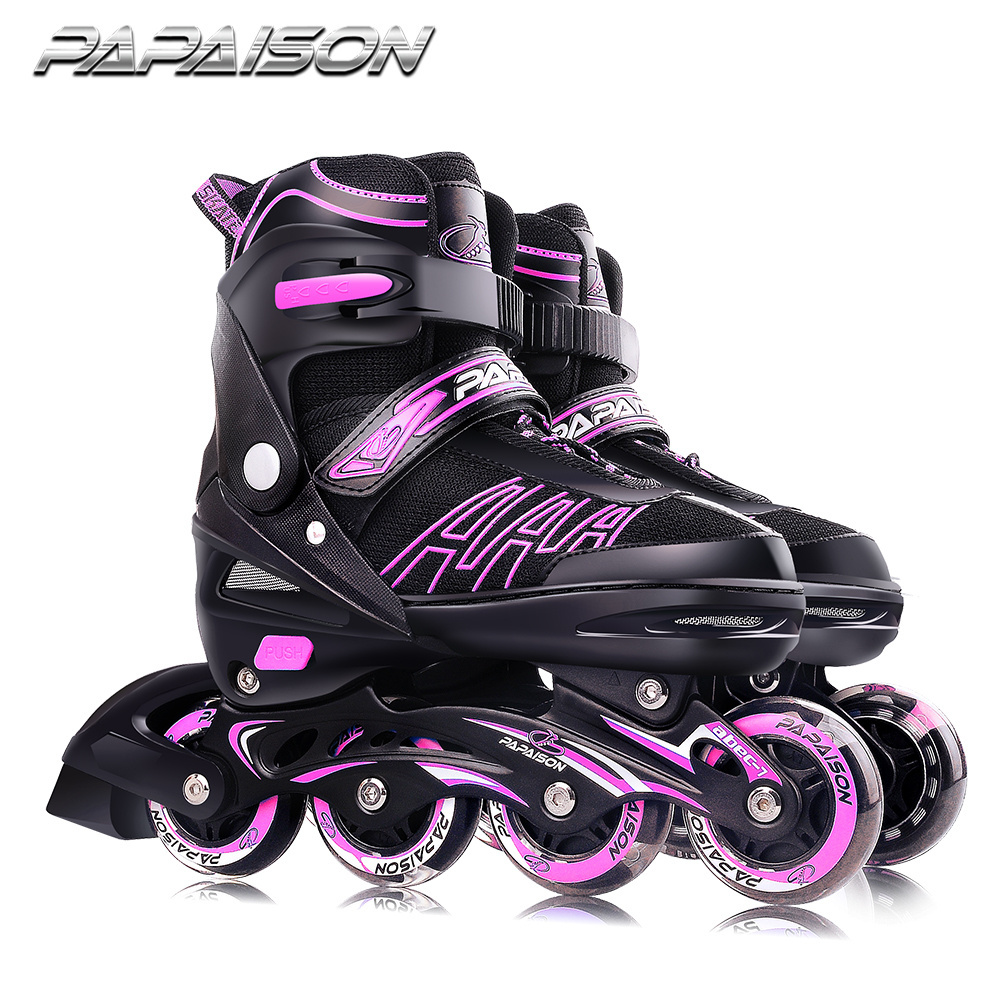 PAPAISON new fashion flashing wheels adjustable 4 size  inline  skates for men and women