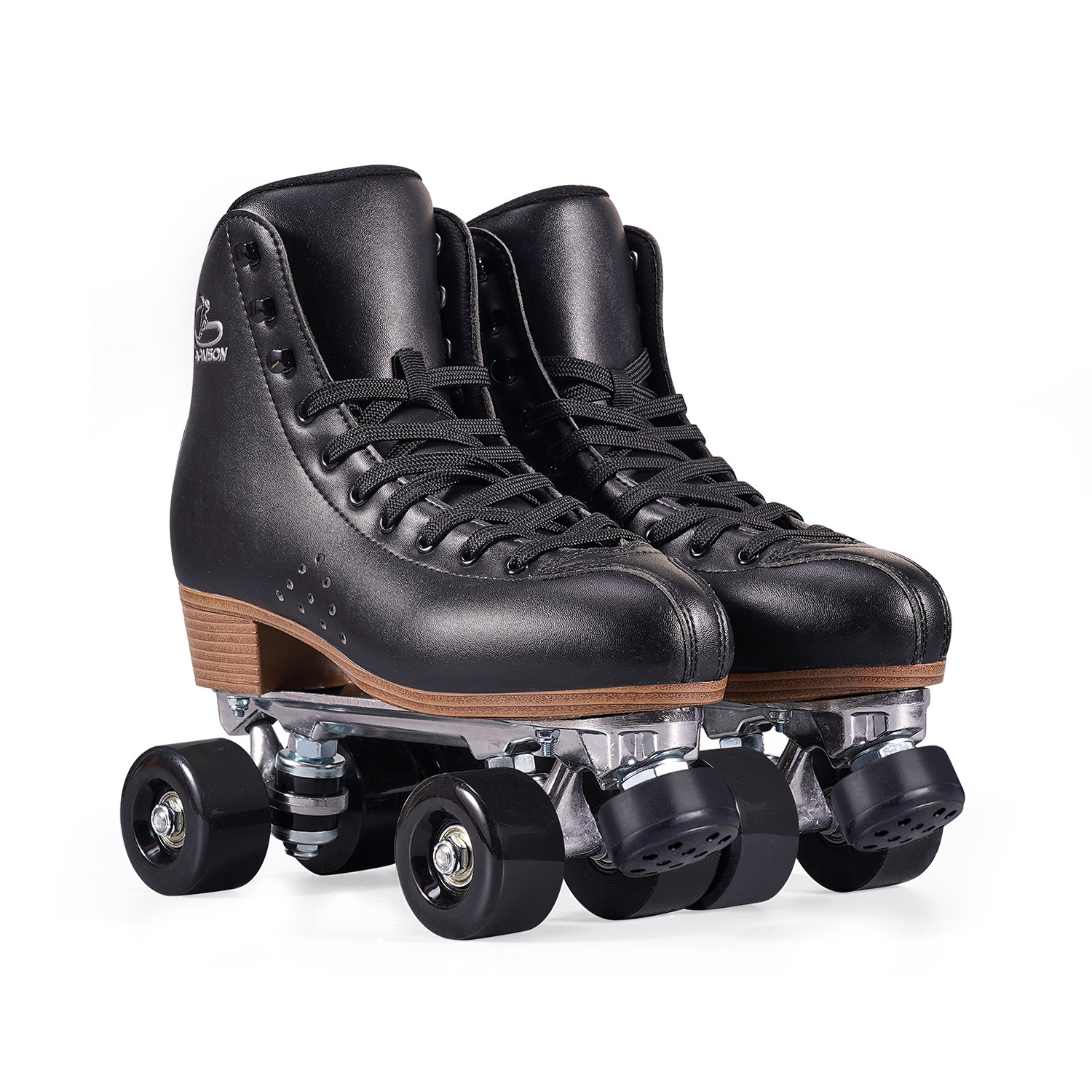 Reasonable price professional roller skates durable leather 4 PU wheels quad rental skates roller adjustable stopper skate shoes