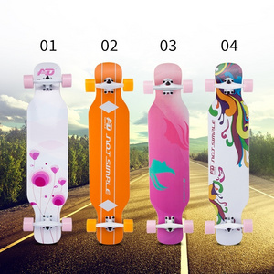 High quality PU wheel 42" longboard 9 plies maple wood long skateboard beginner dancing freestyle