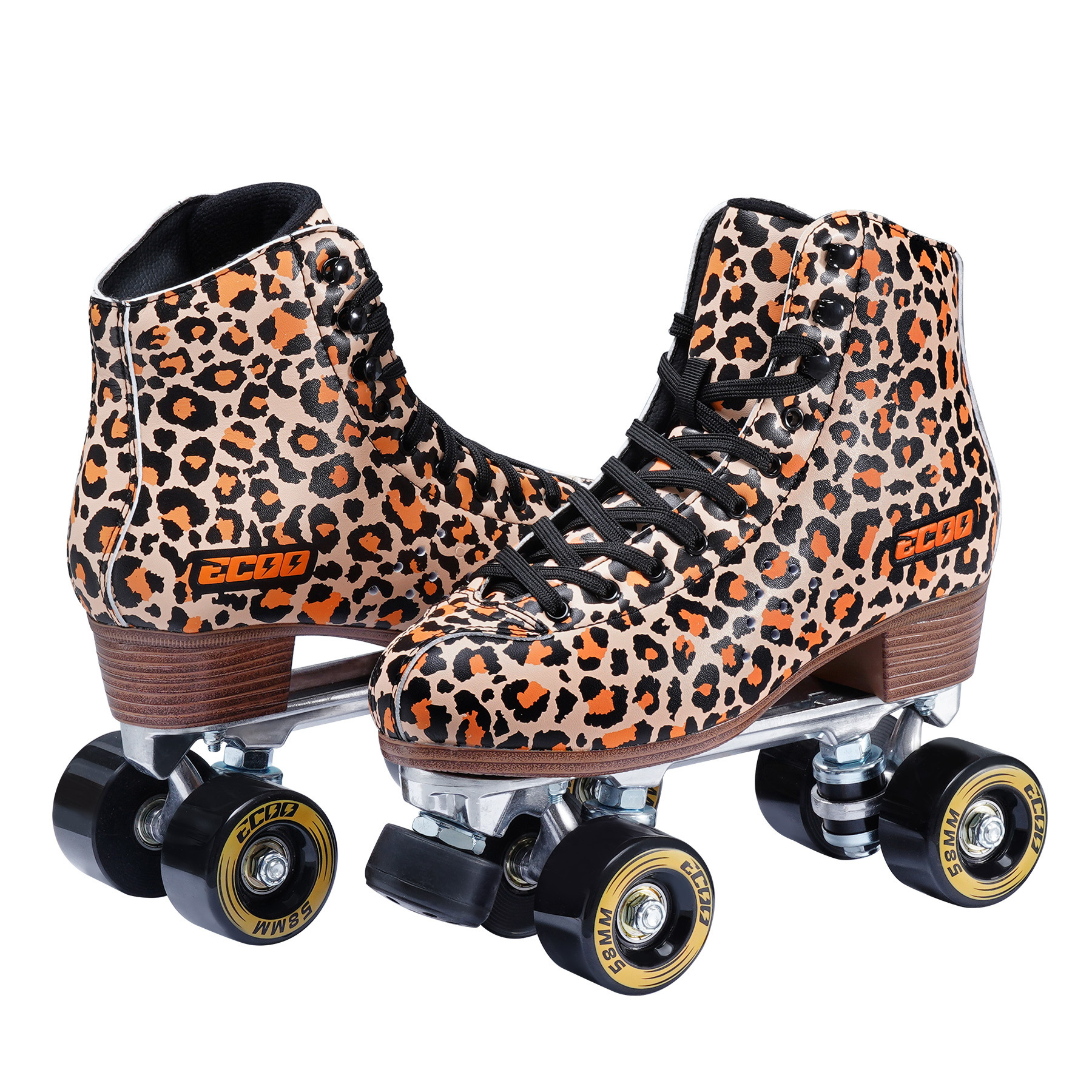 MICROFIBER LEATHER 4 WHEELS ROLLER SKATES FOR RENTAL