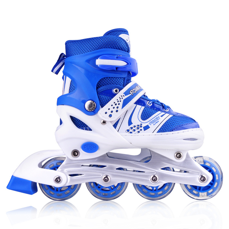 Hot sale kids adjustable size PVC light up  roller skate beginner inline skate for boys and girls