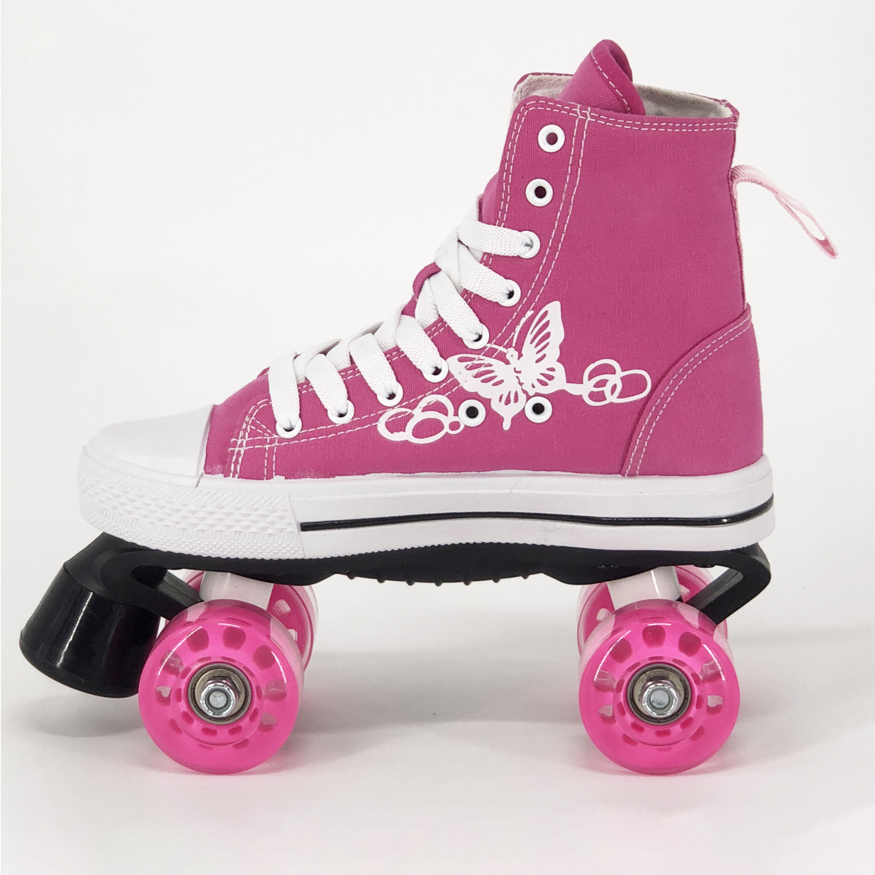 Factory manufacture Professional durable quad roller skates shoes big size fiber chassis for skating rink