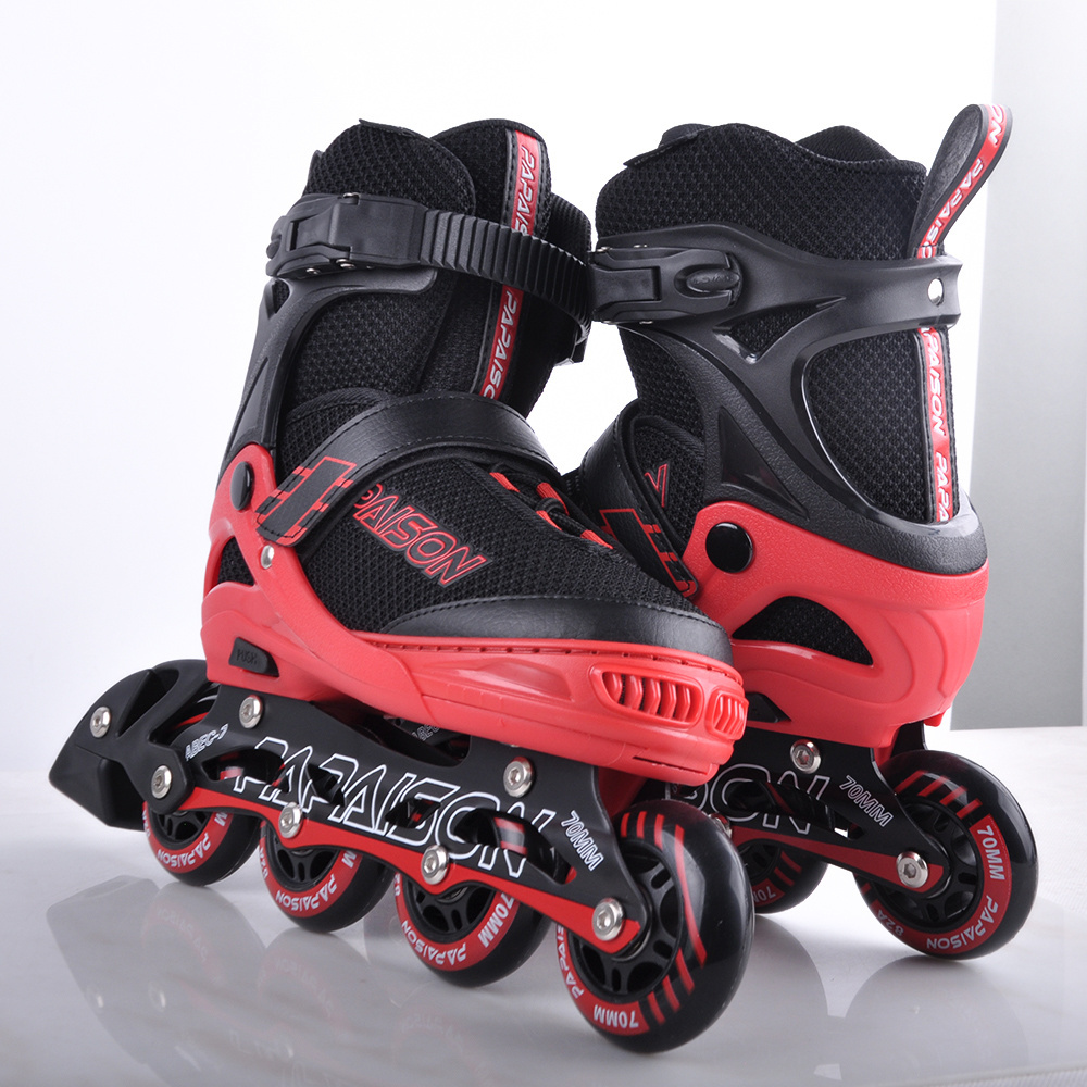 kids adults Roller skates adults 4 big  PU wheels outdoor professional size adjustable Metal chassis flashing inline skates