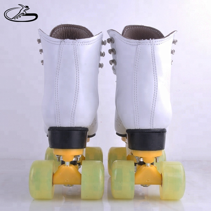 Unisex Genuine leather Vamp PU wheels Professional Roller skates Rental for rink