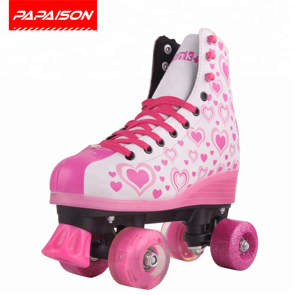 2018 New design OEM China Yongkang Roller skates leather LED  patines  profesionales de soy luna