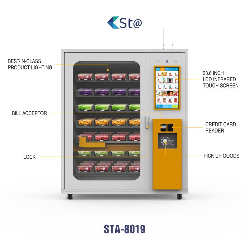 Snack Drinks Machines Custom Small Cosmetics Eyelash Automatic Lift Combo Fruit Salad Vending Machine