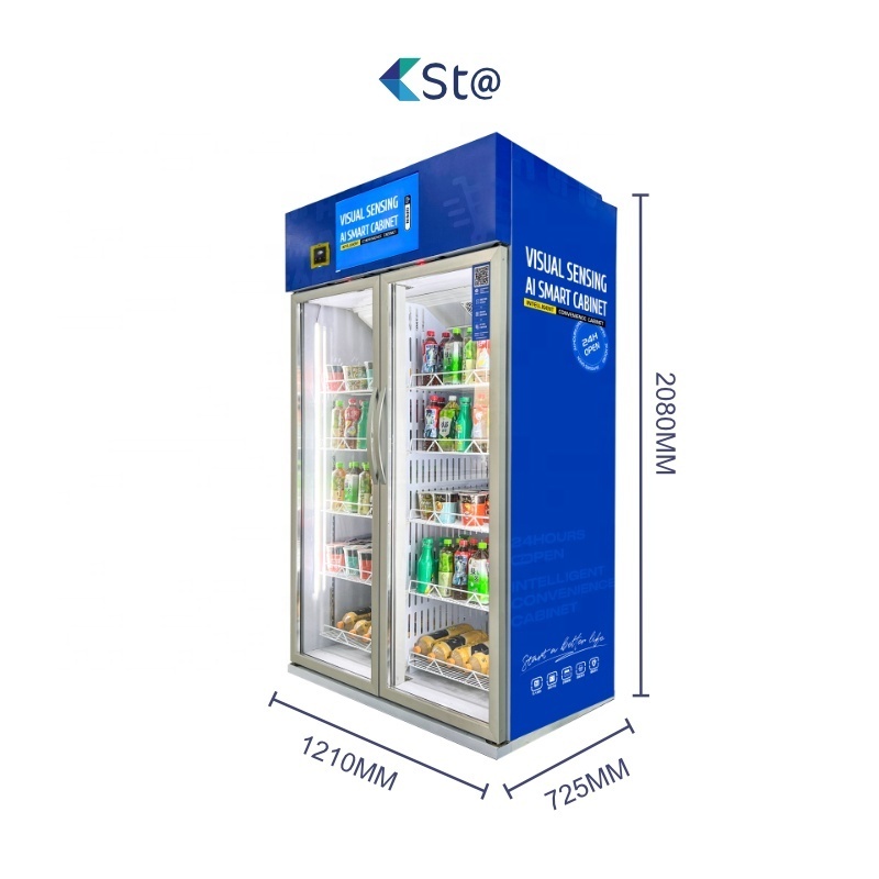 Frozen Water Vending Machine Smart Fridge Frozen Display Locker for Retail