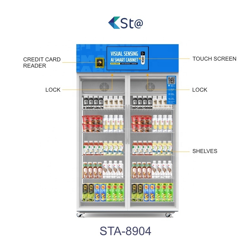 Frozen Water Vending Machine Smart Fridge Frozen Display Locker for Retail