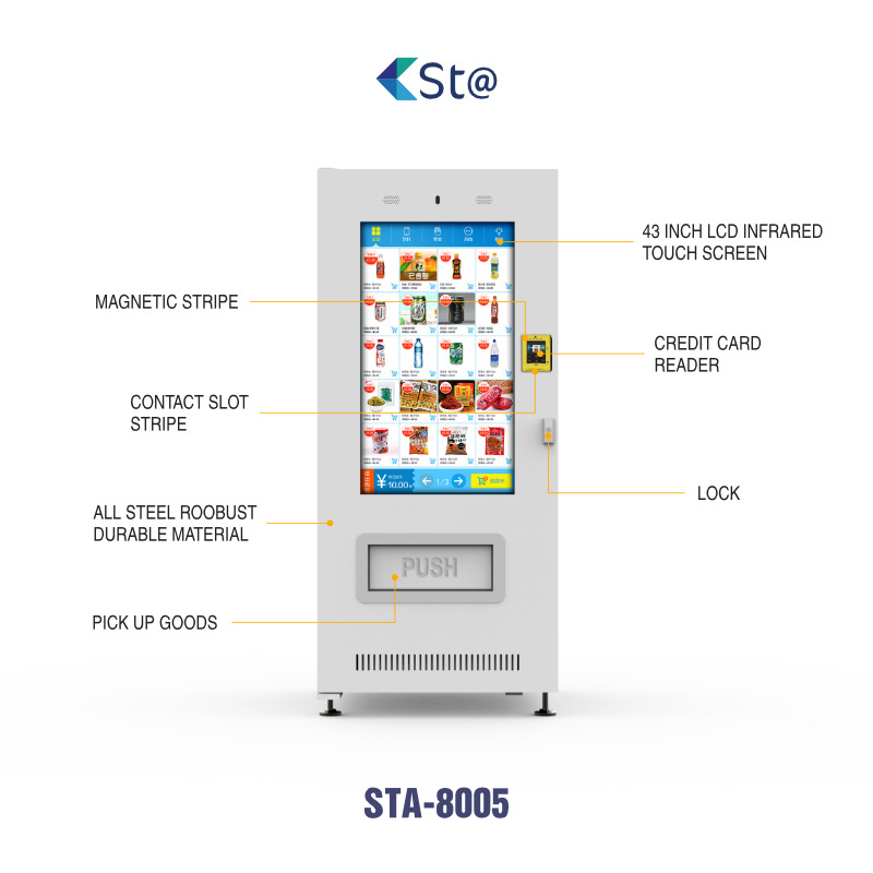 Customized Self-service Intelligence Fresh Food Sandwich Sushi Cupcake Smart Vending Machine