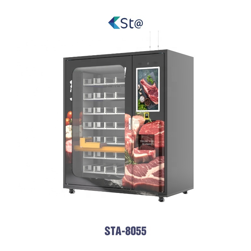 -18 degree Celsius Frozen Food Vending Machine Hot Meals Vending Machine With Microwave Heating Automatic