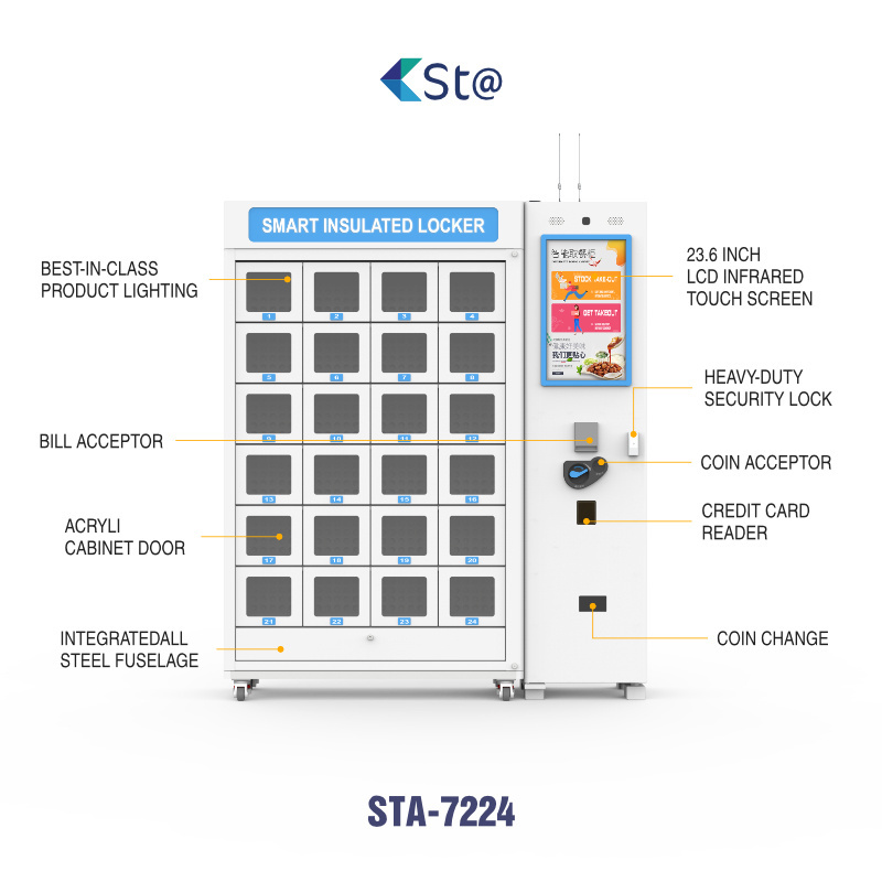 Smart Sale Bread Cake Egg With Card Reader Hot Food Locker Vending Machine